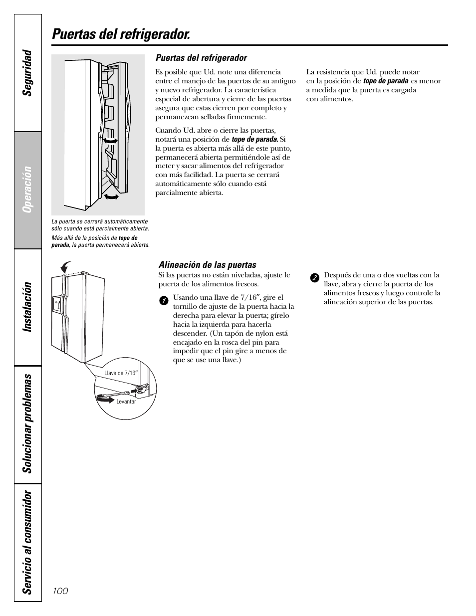 Puertas del refrigerador | GE Monogram 22 User Manual | Page 100 / 132