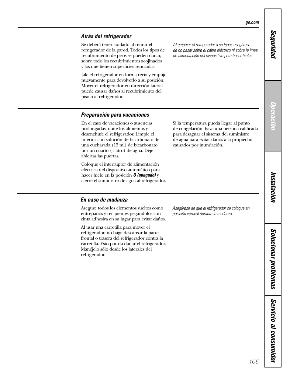 GE Monogram 22 User Manual | Page 105 / 132