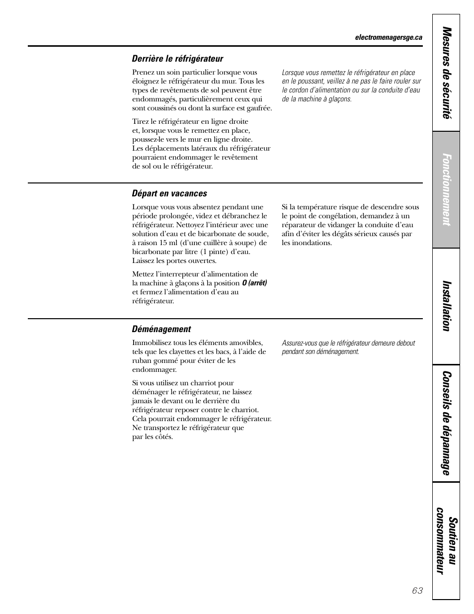 GE Monogram 22 User Manual | Page 63 / 132