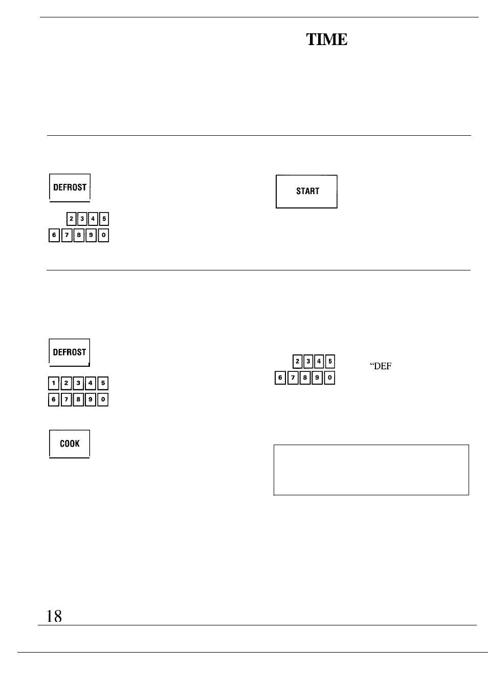 Defrosting by time , 19, Defrosting by, Setting the oven controls | GE Monogram JET343G User Manual | Page 18 / 36