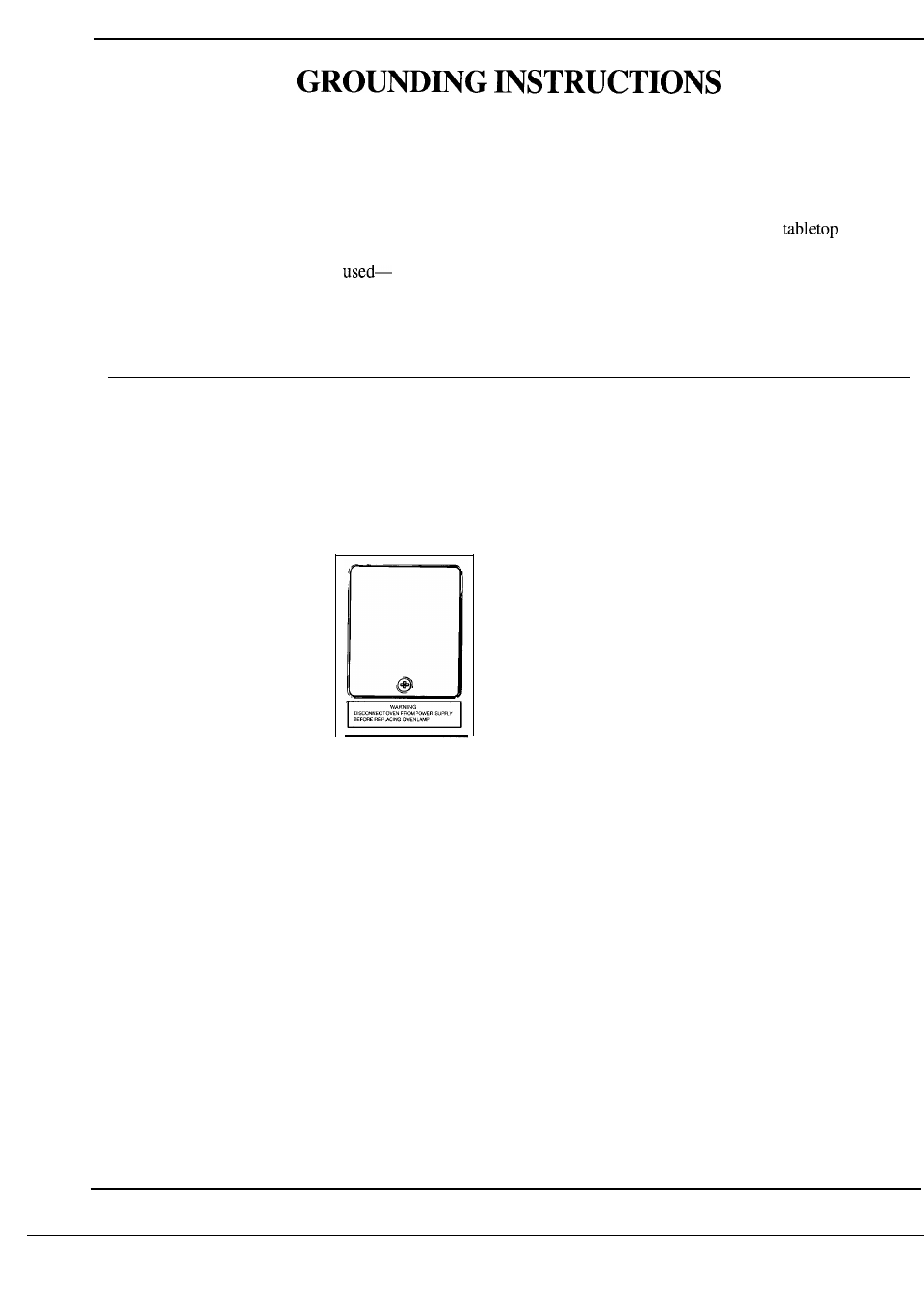 Extension cords, Oven lamp replacement | GE Monogram JET343G User Manual | Page 32 / 36