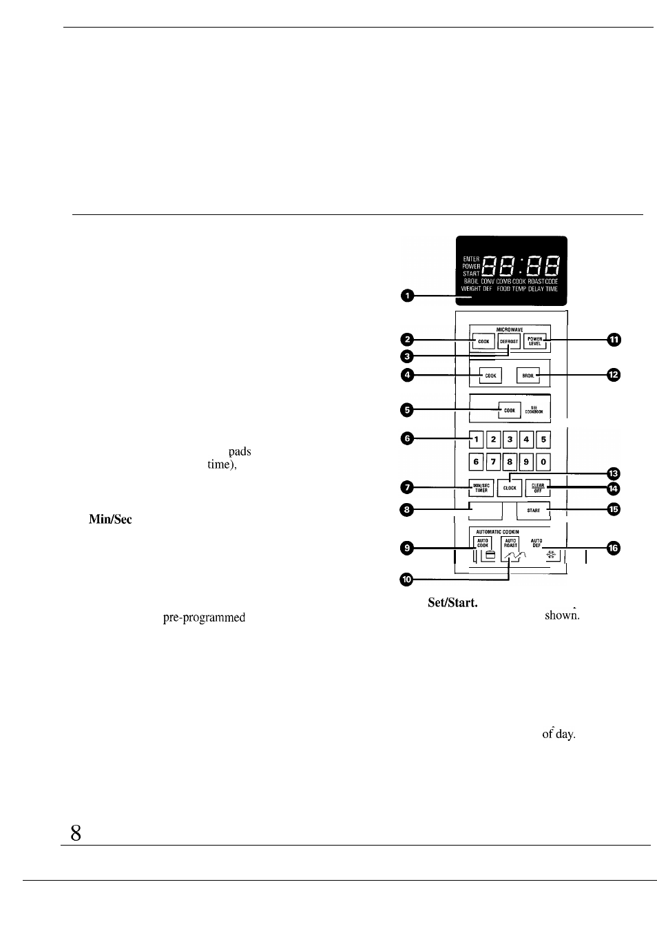 Clock, Power levels, Your touch control panel | GE Monogram JET343G User Manual | Page 8 / 36