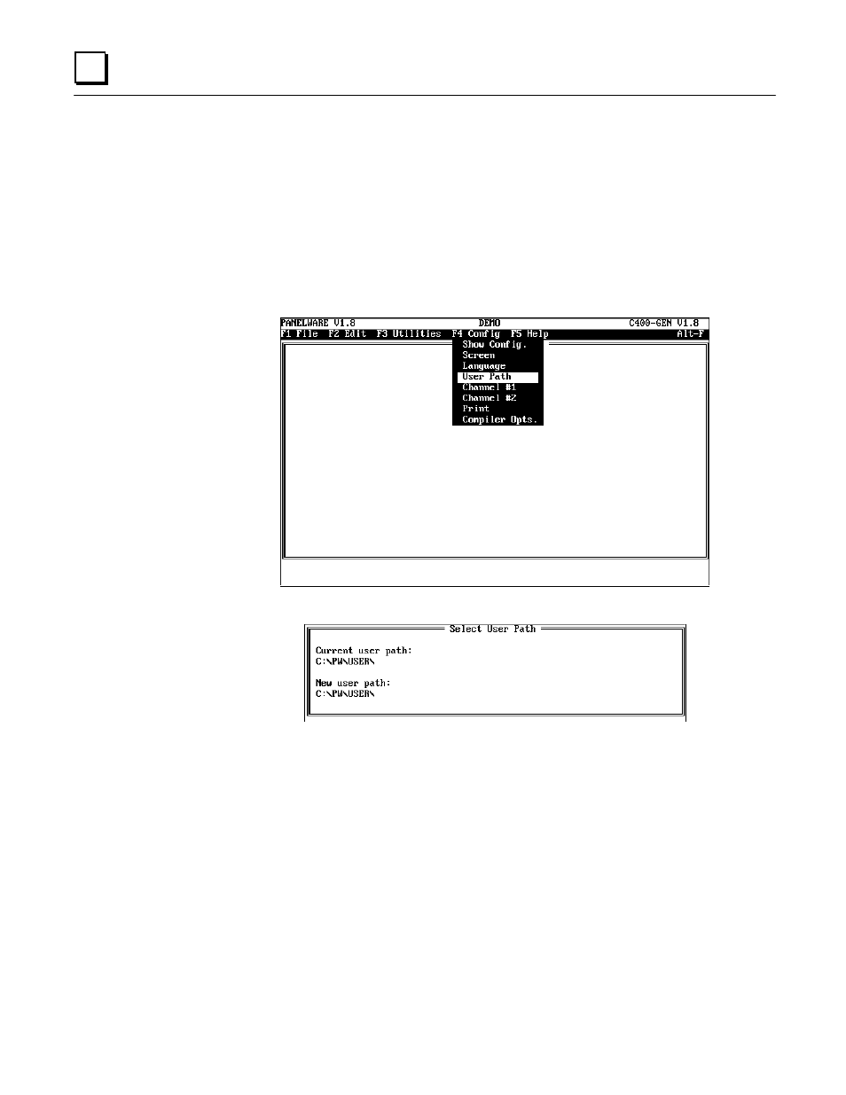 Section 3 downloading the demo project, Defining the user path | GE Monogram GE Fanuc Automation GFK-1115 User Manual | Page 100 / 175