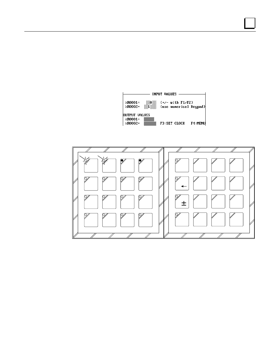 Value entries, Input values picture | GE Monogram GE Fanuc Automation GFK-1115 User Manual | Page 105 / 175