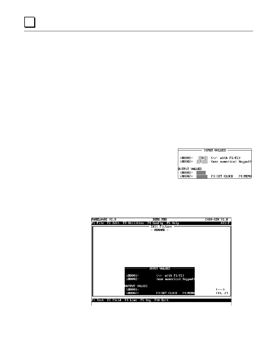 Input picture (value entries) | GE Monogram GE Fanuc Automation GFK-1115 User Manual | Page 124 / 175