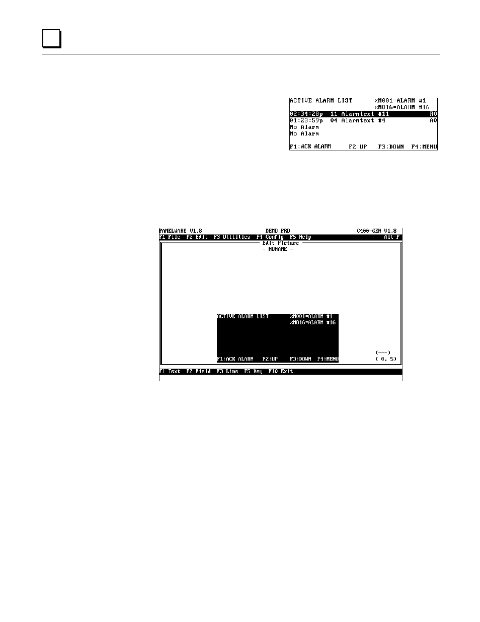 6alarm picture (alarm list) | GE Monogram GE Fanuc Automation GFK-1115 User Manual | Page 144 / 175