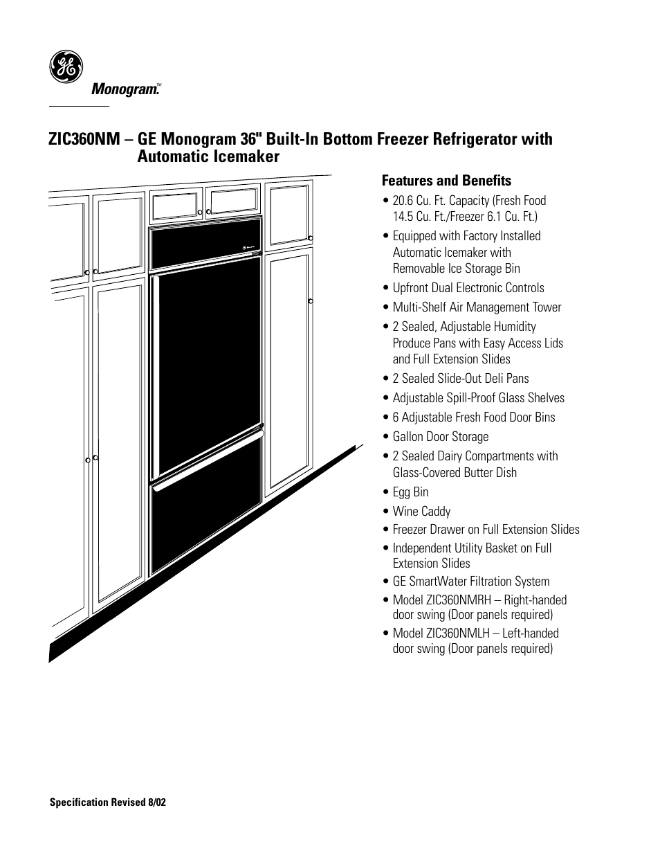 GE Monogram ZIC360NM User Manual | Page 5 / 5