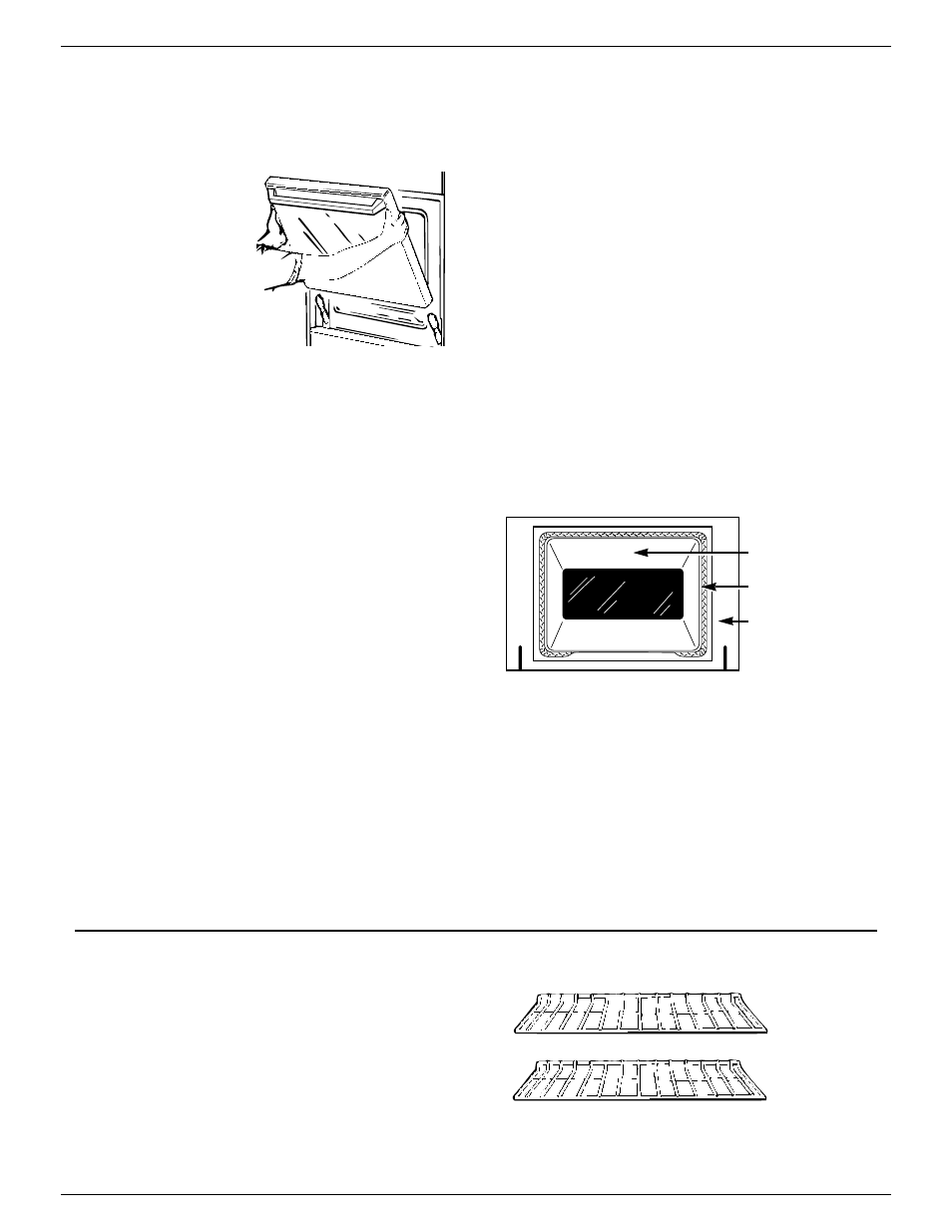 Oven door, Oven shelves, Care and cleaning | GE Monogram MONOGRAM ZEK755 User Manual | Page 30 / 36