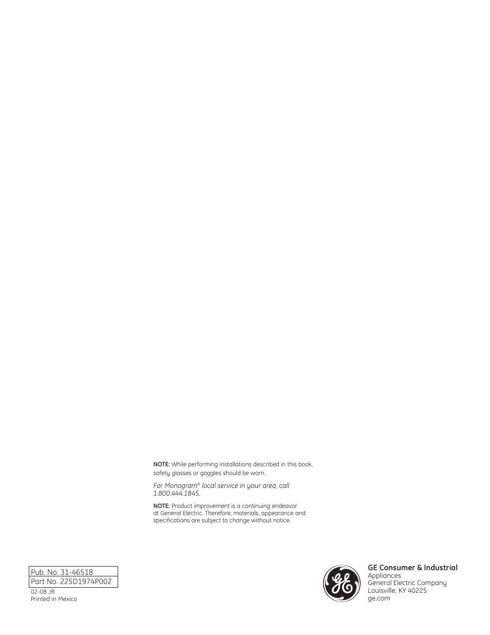 GE Monogram ZFSB25D SS User Manual | Page 12 / 12