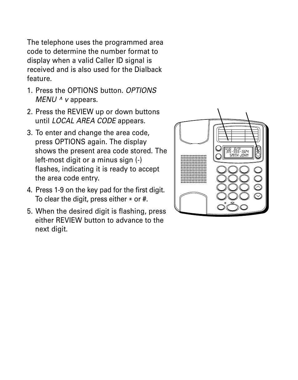 Setting your local area code, Etting, Ocal | GE Monogram 29391 User Manual | Page 11 / 72