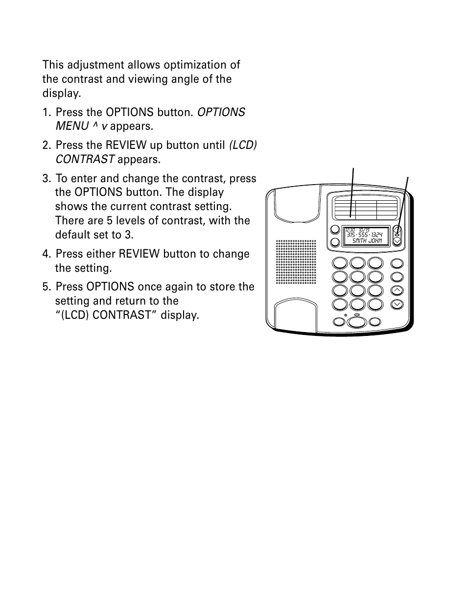 Setting the display contrast, Etting, Isplay | Ontrast | GE Monogram 29391 User Manual | Page 13 / 72