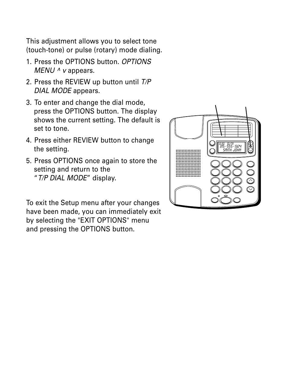 Setting the dial mode, Exiting setup, Etting | Xiting, Etup | GE Monogram 29391 User Manual | Page 14 / 72