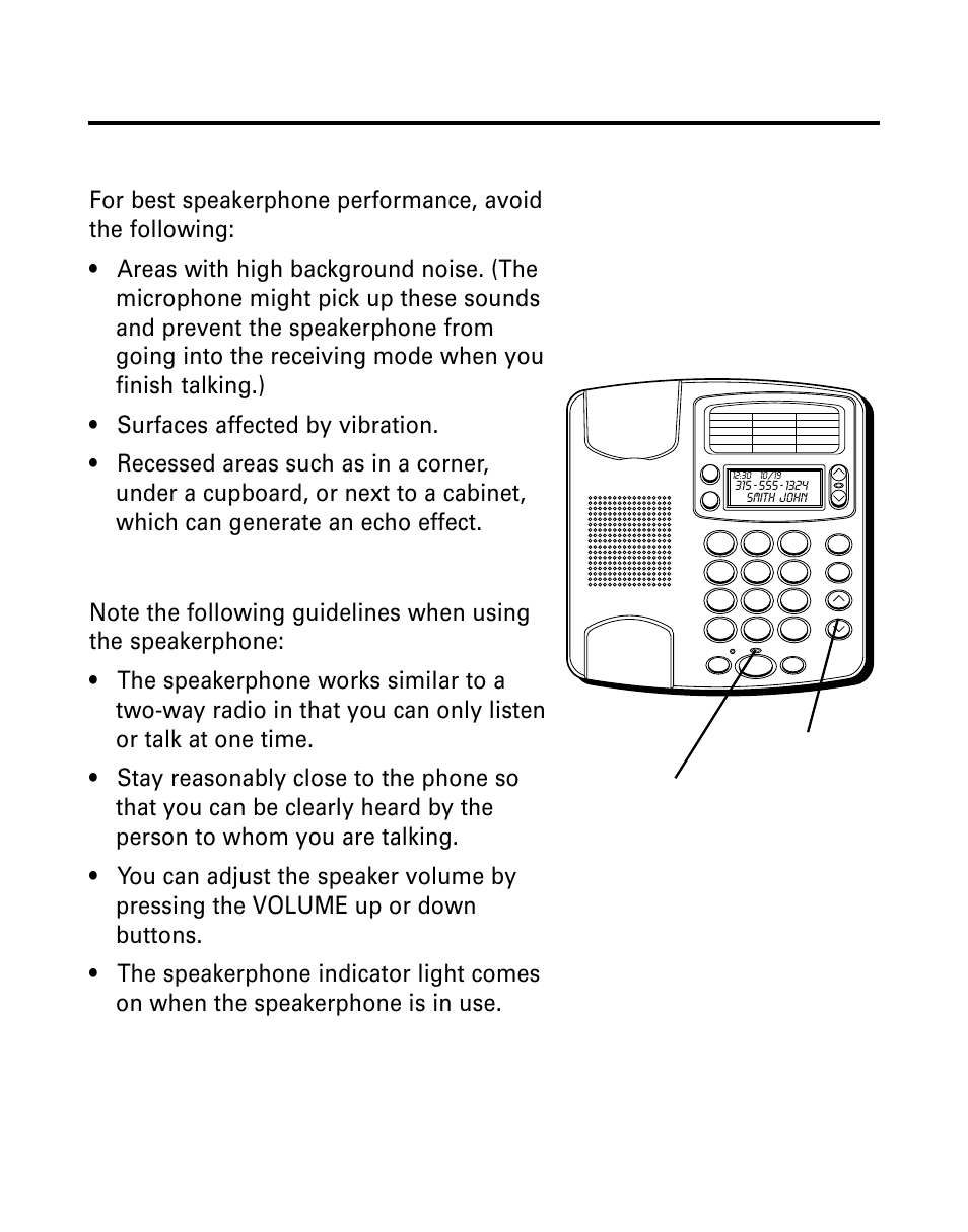 Using the speakerphone, Speakerphone location, Speakerphone use | Sing, Peakerphone, Ocation | GE Monogram 29391 User Manual | Page 21 / 72