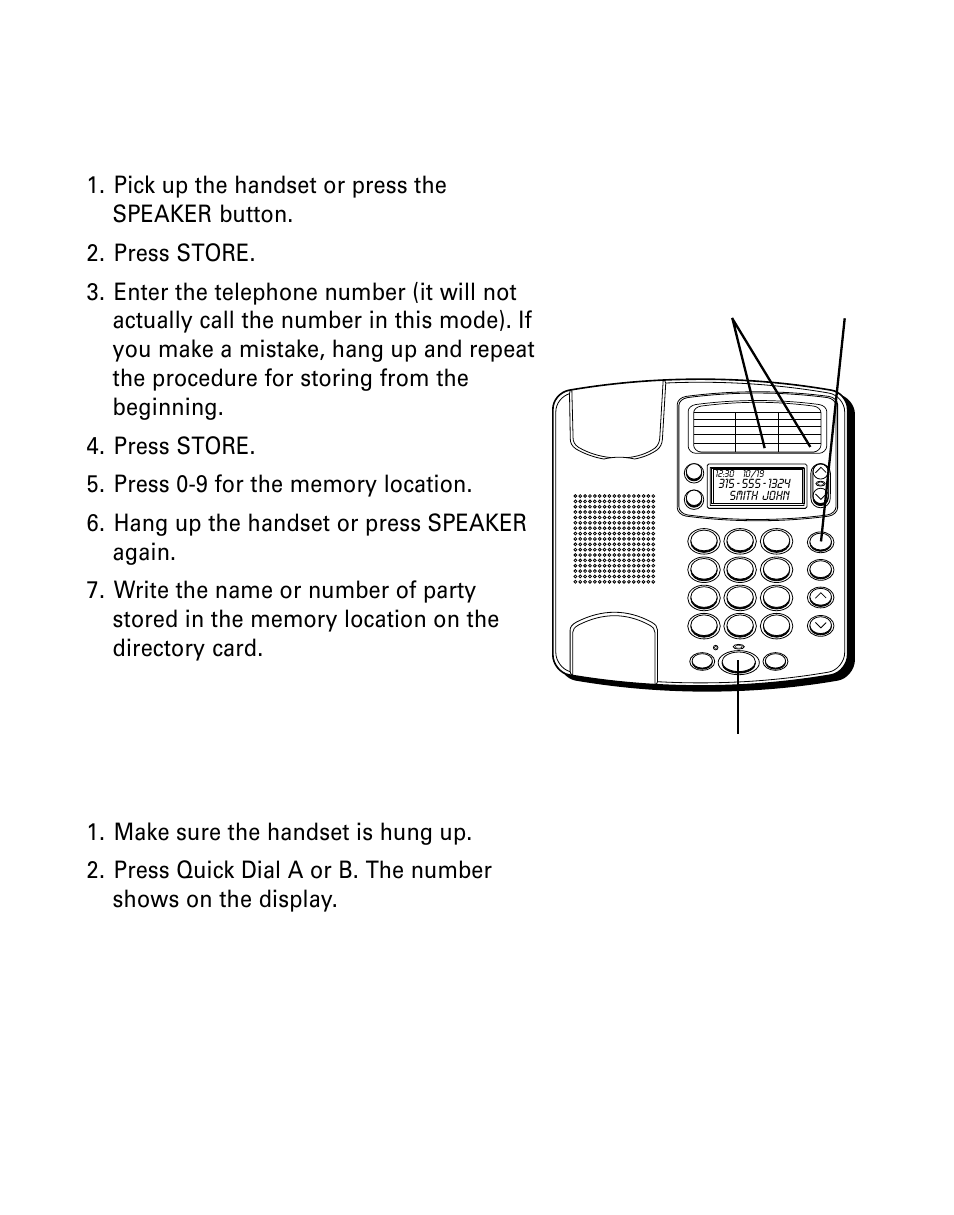 Storing frequently called numbers, Reviewing numbers stored in memory, Quick dial numbers | Toring, Requently, Alled, Umbers, Eviewing, Tored, Emory | GE Monogram 29391 User Manual | Page 27 / 72