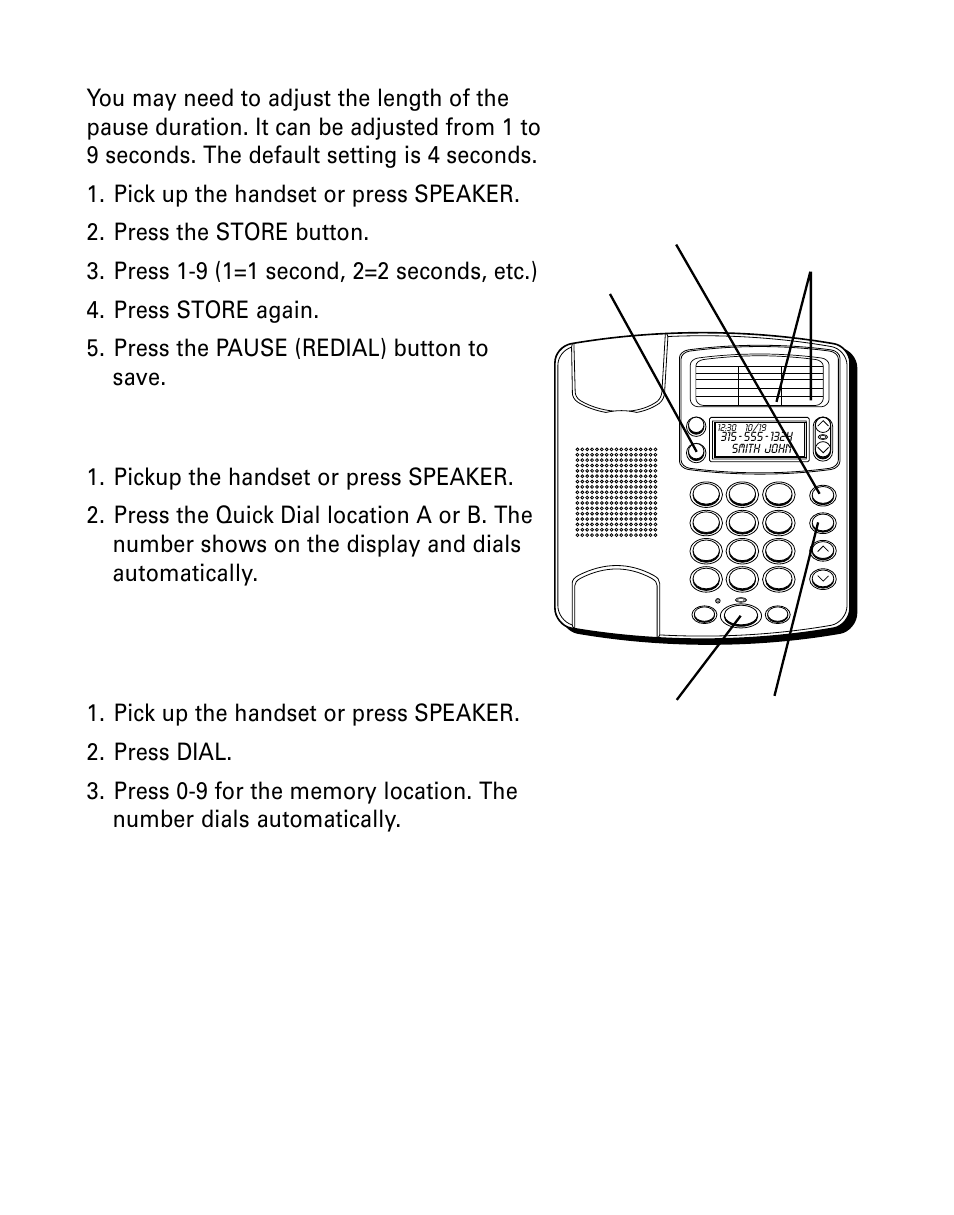 Dialing a quick dial number, Dialing frequently called numbers, Ialing | Uick, Umber, Requently, Alled, Umbers | GE Monogram 29391 User Manual | Page 29 / 72