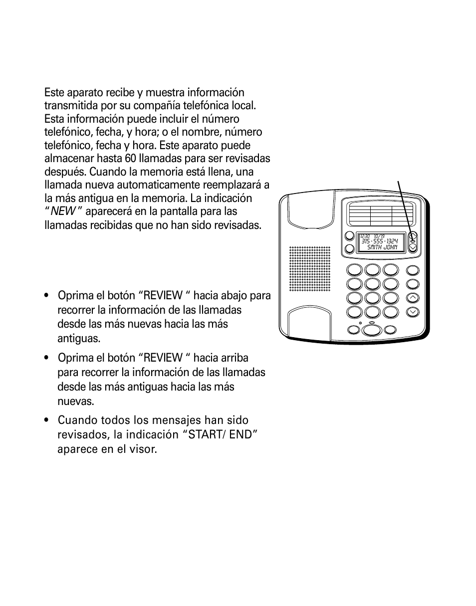 Para recibir y almacenar llamadas, Para revisar la información de las llamadas, Recibir | Almacenar, Lamadas, Revisar, Información, Llamadas, De las | GE Monogram 29391 User Manual | Page 52 / 72