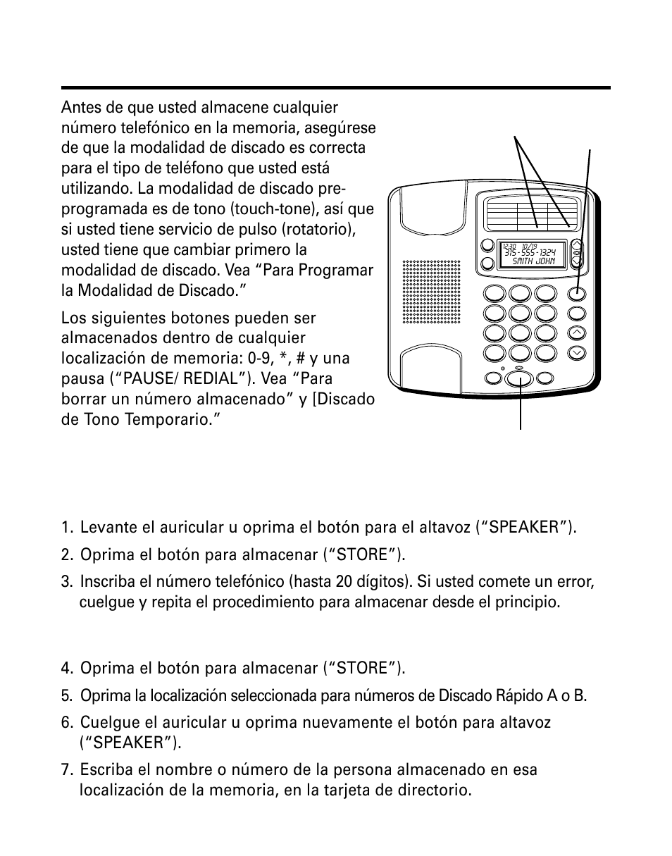 Memoria, Para almacenar números de marcado rápido, Emoria | Almacenar, Números, Marcado, Rápido, De marcado | GE Monogram 29391 User Manual | Page 62 / 72