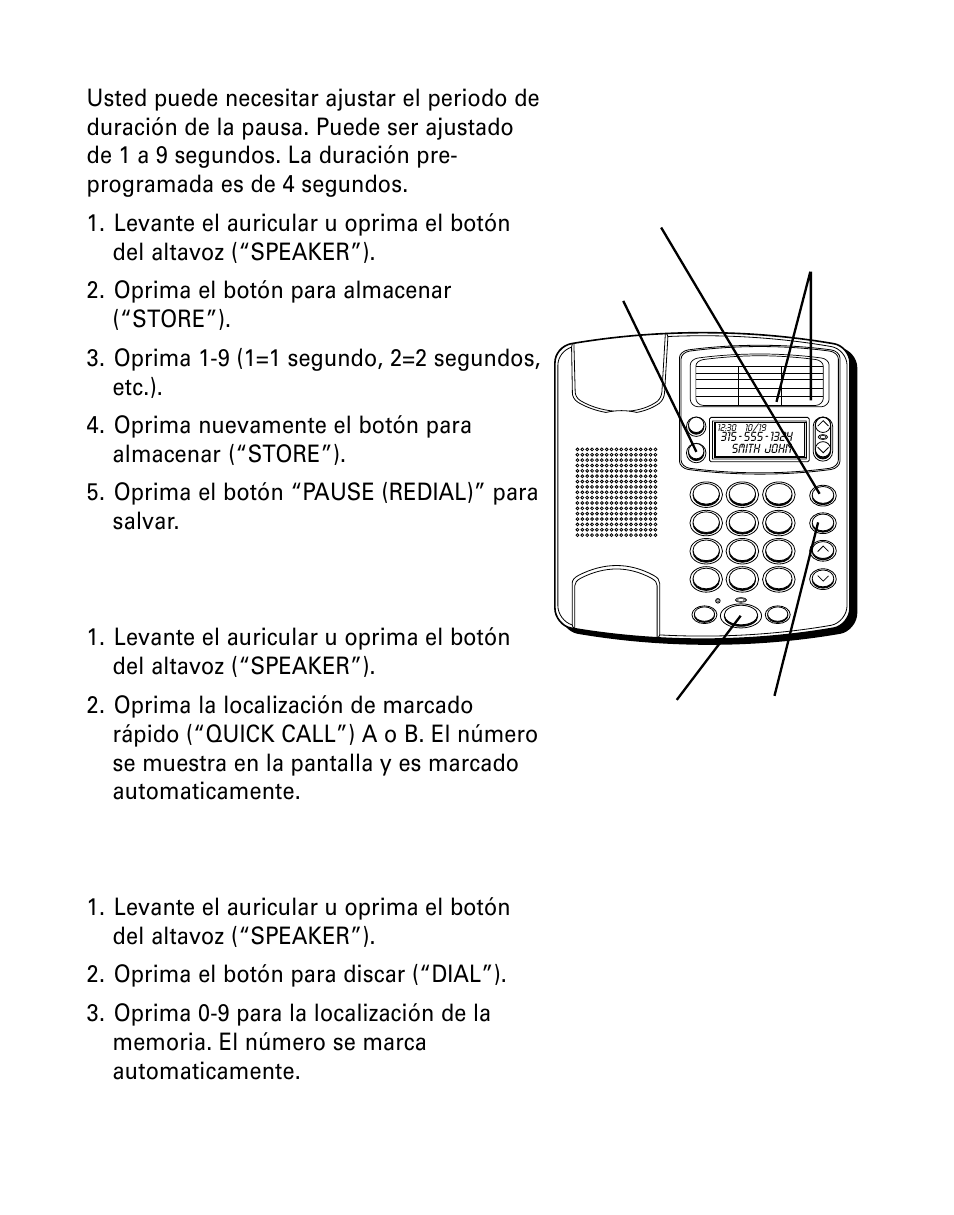 Para marcar números marcados frecuentemente, Marcar, Número | Marcado, Rápido, Memoria, Números, Marcados, Frecuentemente | GE Monogram 29391 User Manual | Page 65 / 72