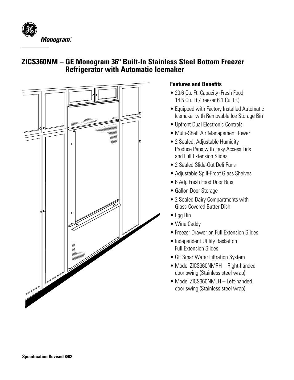 GE Monogram MONOGRAM ZICS360NM User Manual | Page 3 / 3