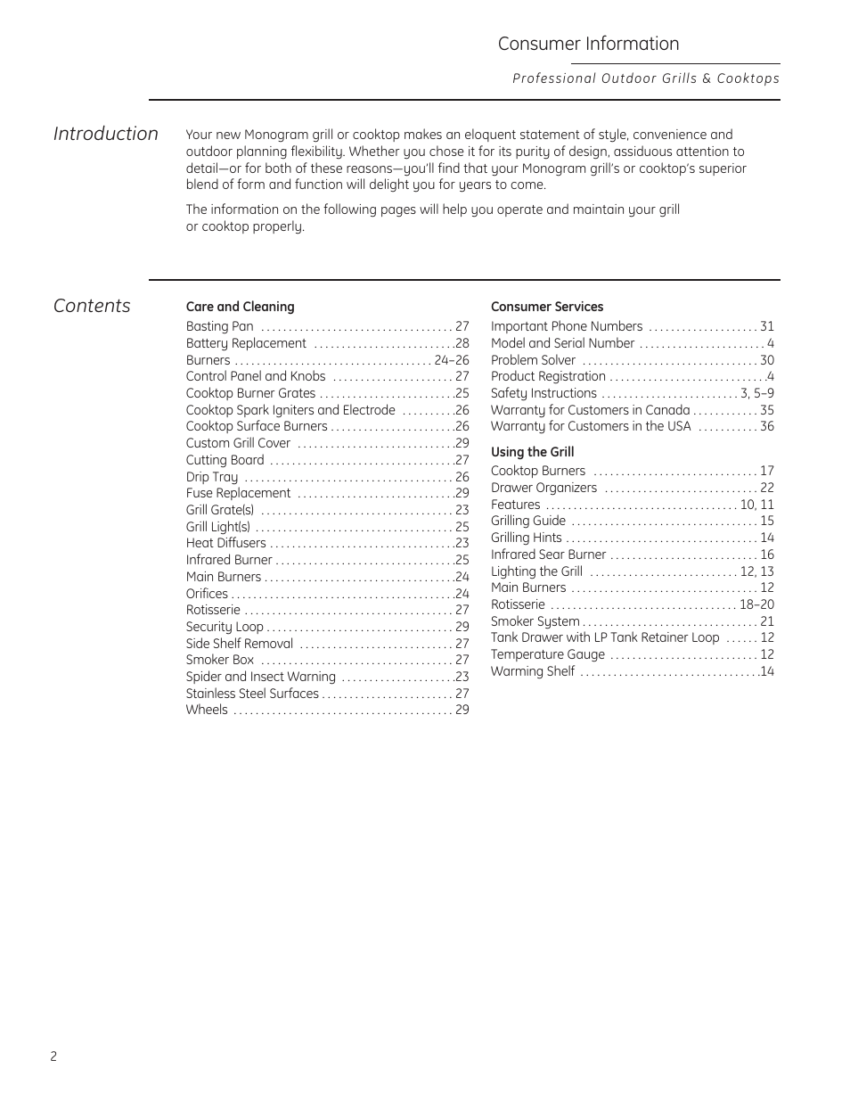 GE ZGG420NBPSS User Manual | Page 2 / 36