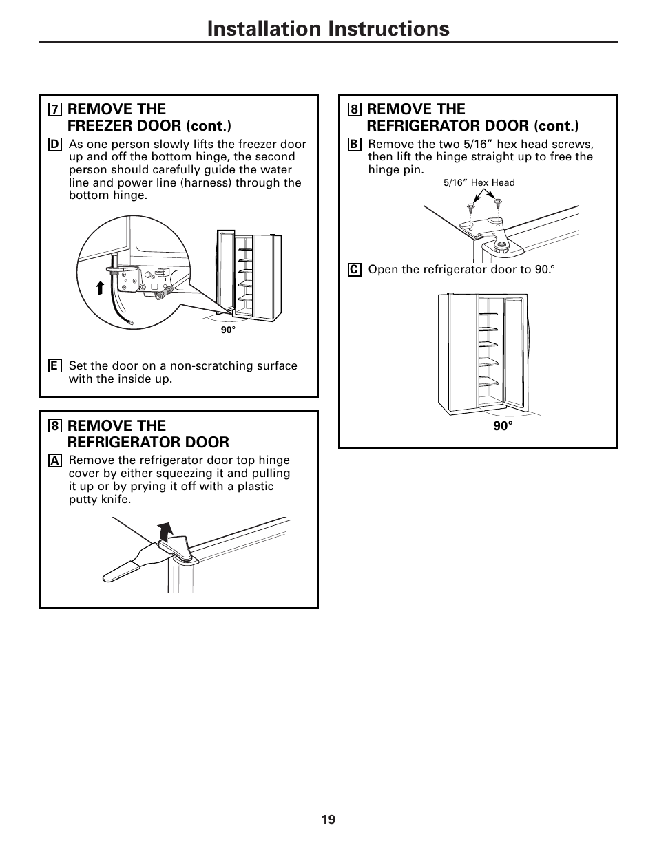Installation instructions | GE Monogram 23 User Manual | Page 19 / 108
