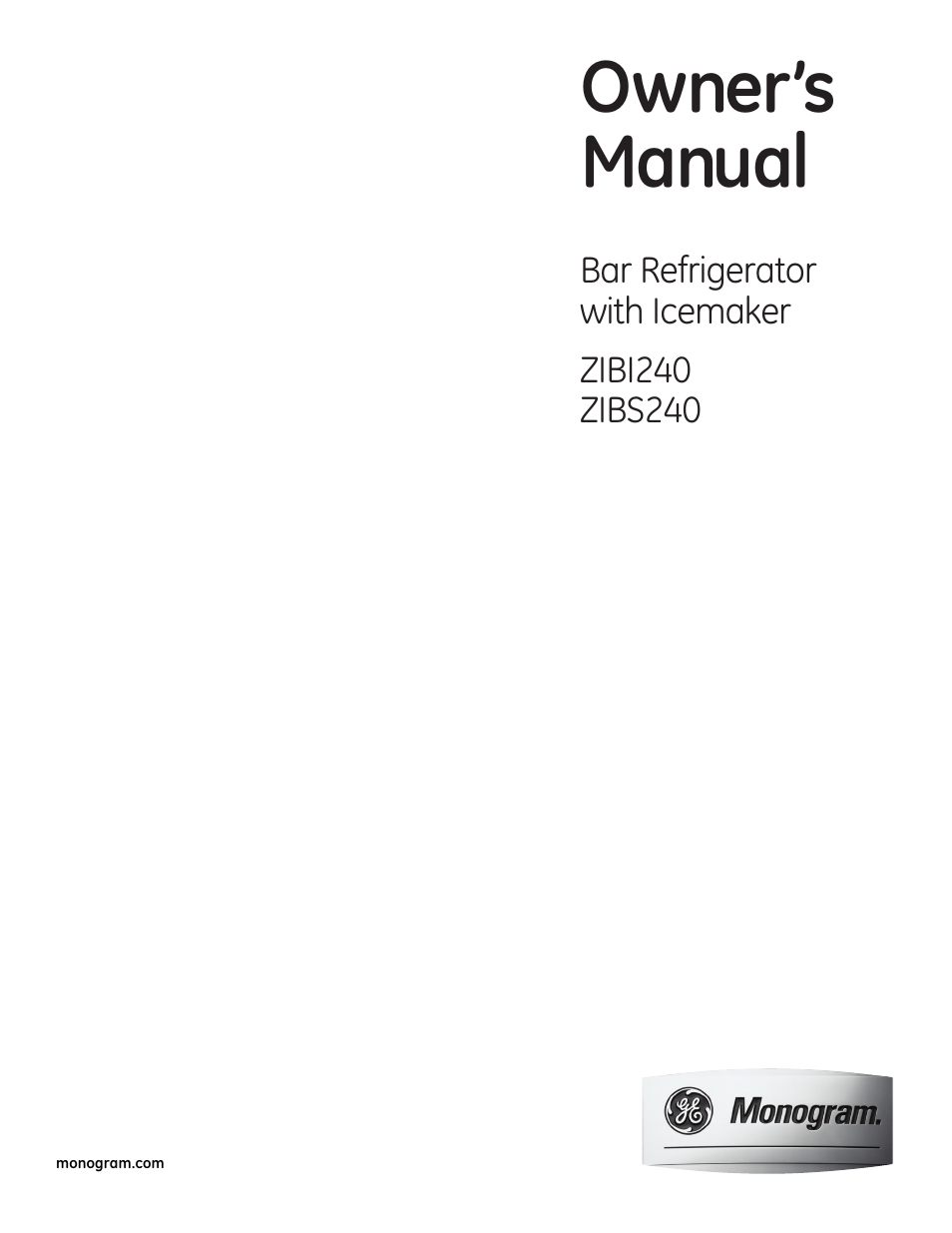 GE Monogram ZIBS240PSS User Manual | 20 pages