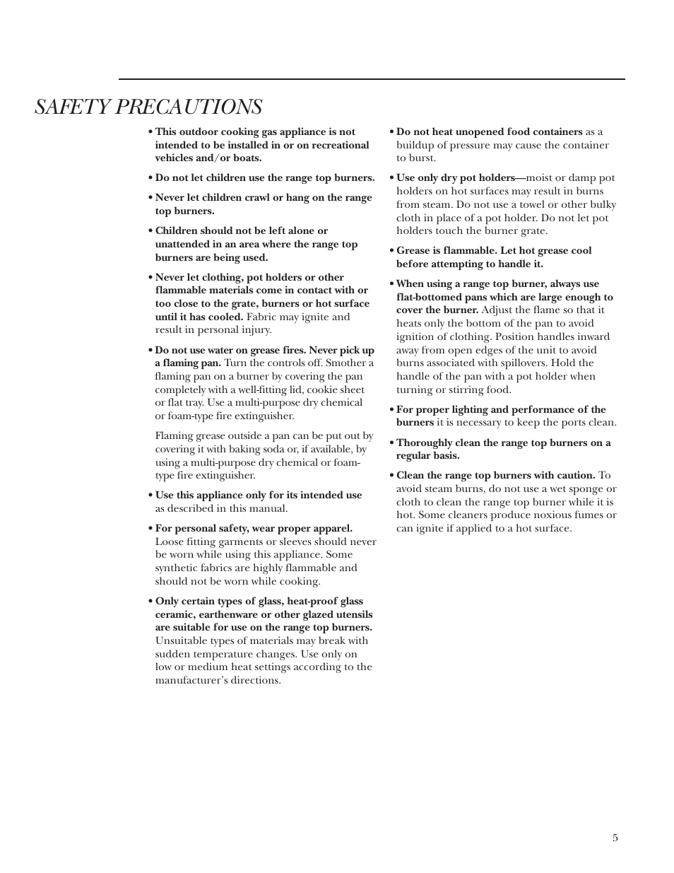 Safety precautions | GE Monogram ZX2YSS User Manual | Page 5 / 16