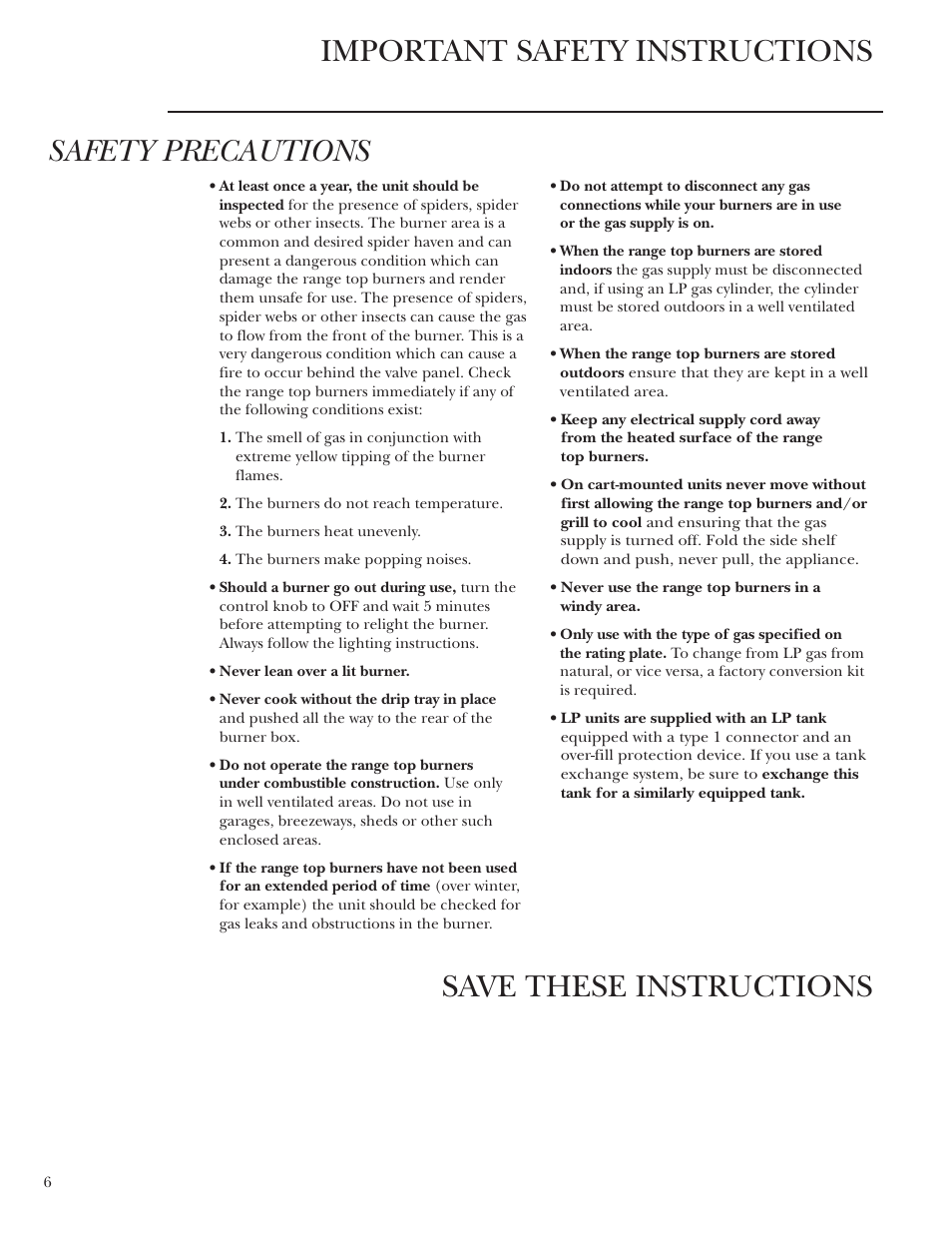 Safety precautions | GE Monogram ZX2YSS User Manual | Page 6 / 16