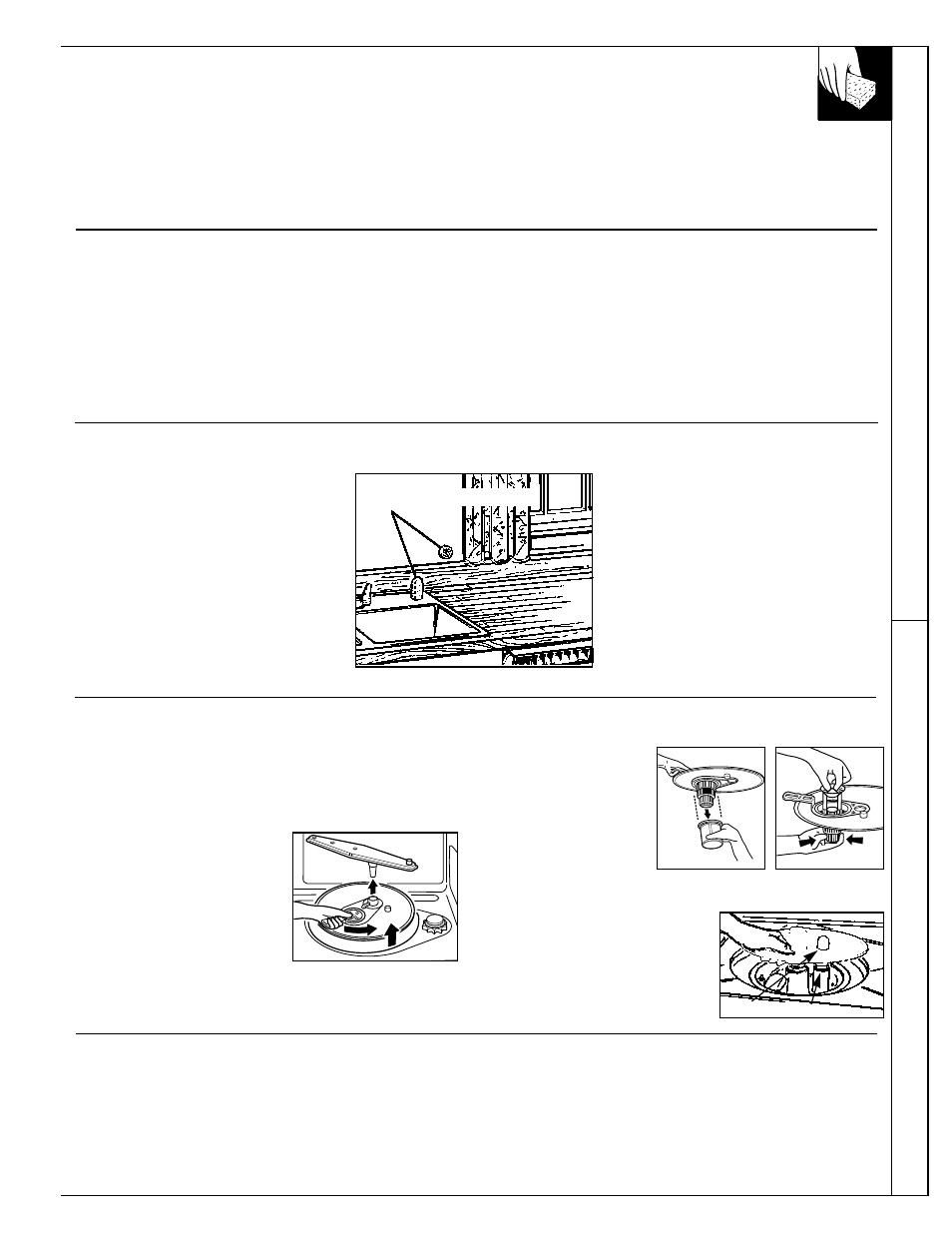 Care and cleaning, Air gap, Filters | Wash arms, Winter storage, Care and cleaning air gap filters wash arms, Care and cleaning 11, What is dishwasher -safe car e and cleaning | GE Monogram ZBD4600 User Manual | Page 11 / 16