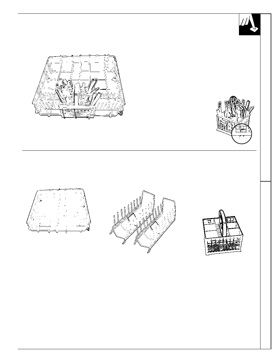 Upper rack bottom rack | GE Monogram ZBD4600 User Manual | Page 9 / 16