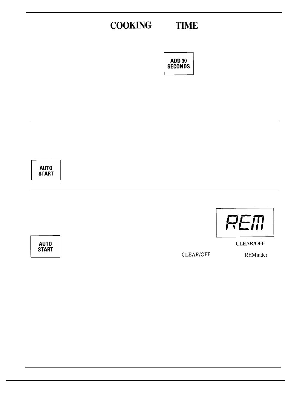 Add 30 seconds, Auto, Express cook feature | The express cook feature add 30 seconds, How to use auto start, How to use reminder | GE Monogram ZW2000 User Manual | Page 12 / 36