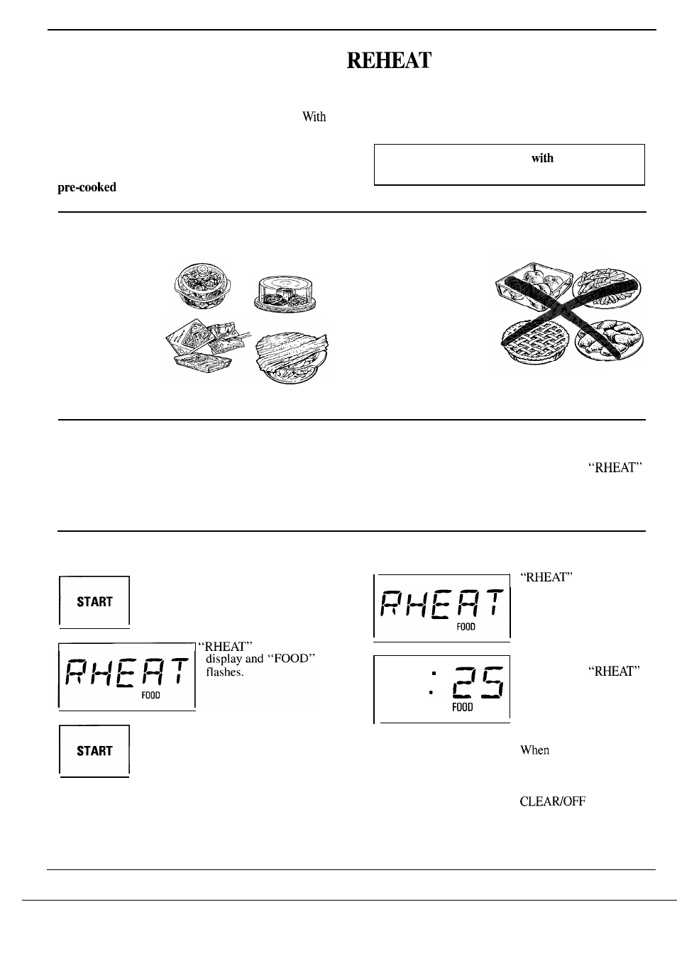 Auto reheat , 22, Auto, Foods recommended | Foods not recommended, Easy to use keep door closed, Example | GE Monogram ZW2000 User Manual | Page 21 / 36