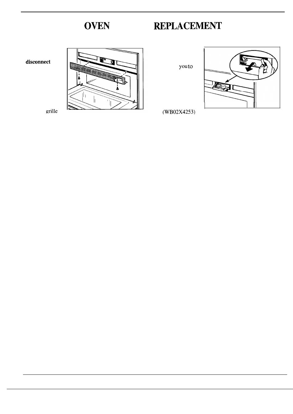 Oven light replacement, Light | GE Monogram ZW2000 User Manual | Page 30 / 36