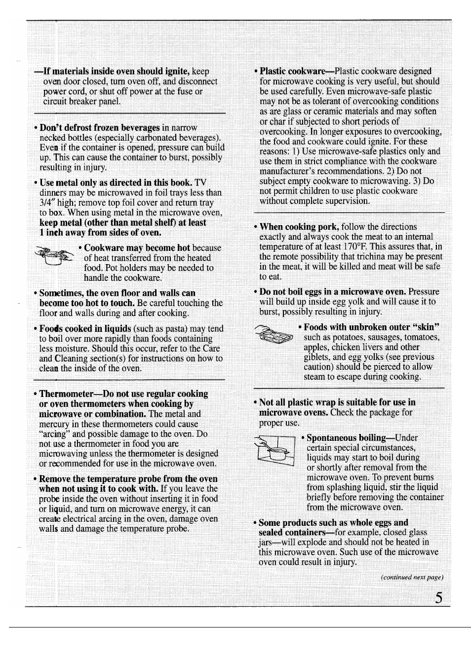 Aluminum foil , 17, Oven shelf, Temperature probe | GE Monogram ZW2000 User Manual | Page 5 / 36