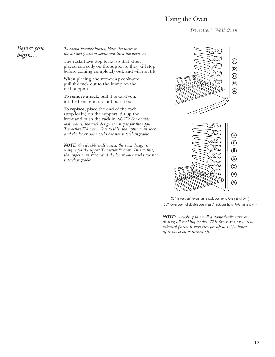 Oven, Oven –15, Using the oven | Before you begin | GE Monogram ZET3038 User Manual | Page 13 / 44