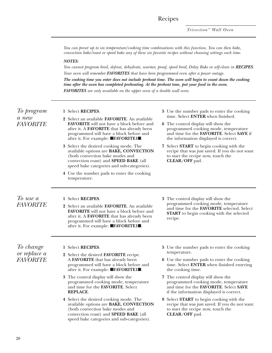Recipes | GE Monogram ZET3038 User Manual | Page 28 / 44