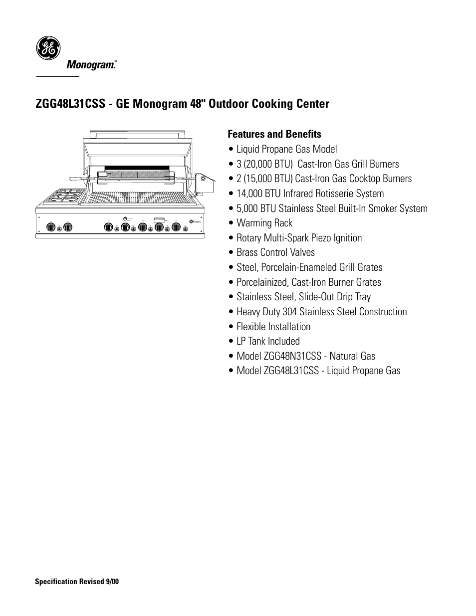 Monogram | GE Monogram MONOGRAM ZGG48L31CSS User Manual | Page 3 / 3