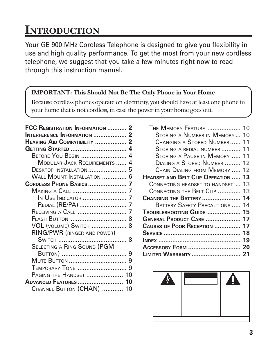 Ntroduction | GE Monogram 2-6920/2-6921 User Manual | Page 3 / 22