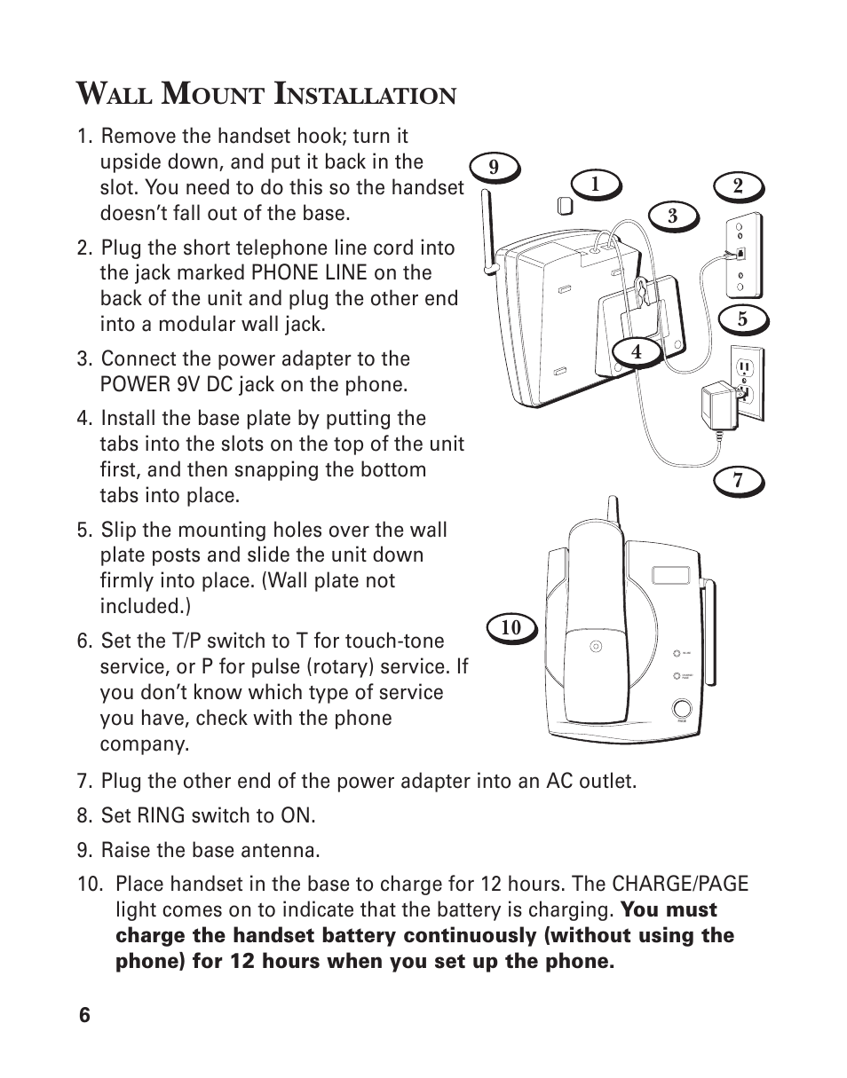 Wall mount installation | GE Monogram 2-6920/2-6921 User Manual | Page 6 / 22