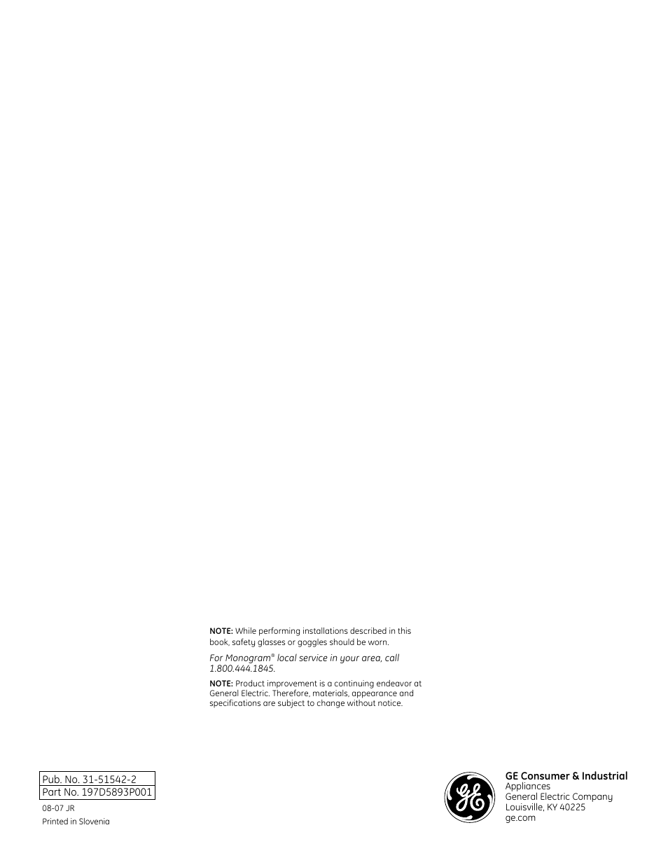 GE Monogram ZDOD240 User Manual | Page 8 / 8