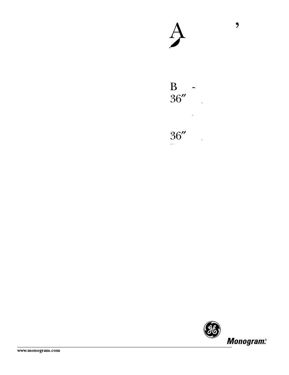 GE Monogram Built In 36 Single Door Refrigerators and 36 Single Door Freezers User Manual | 20 pages
