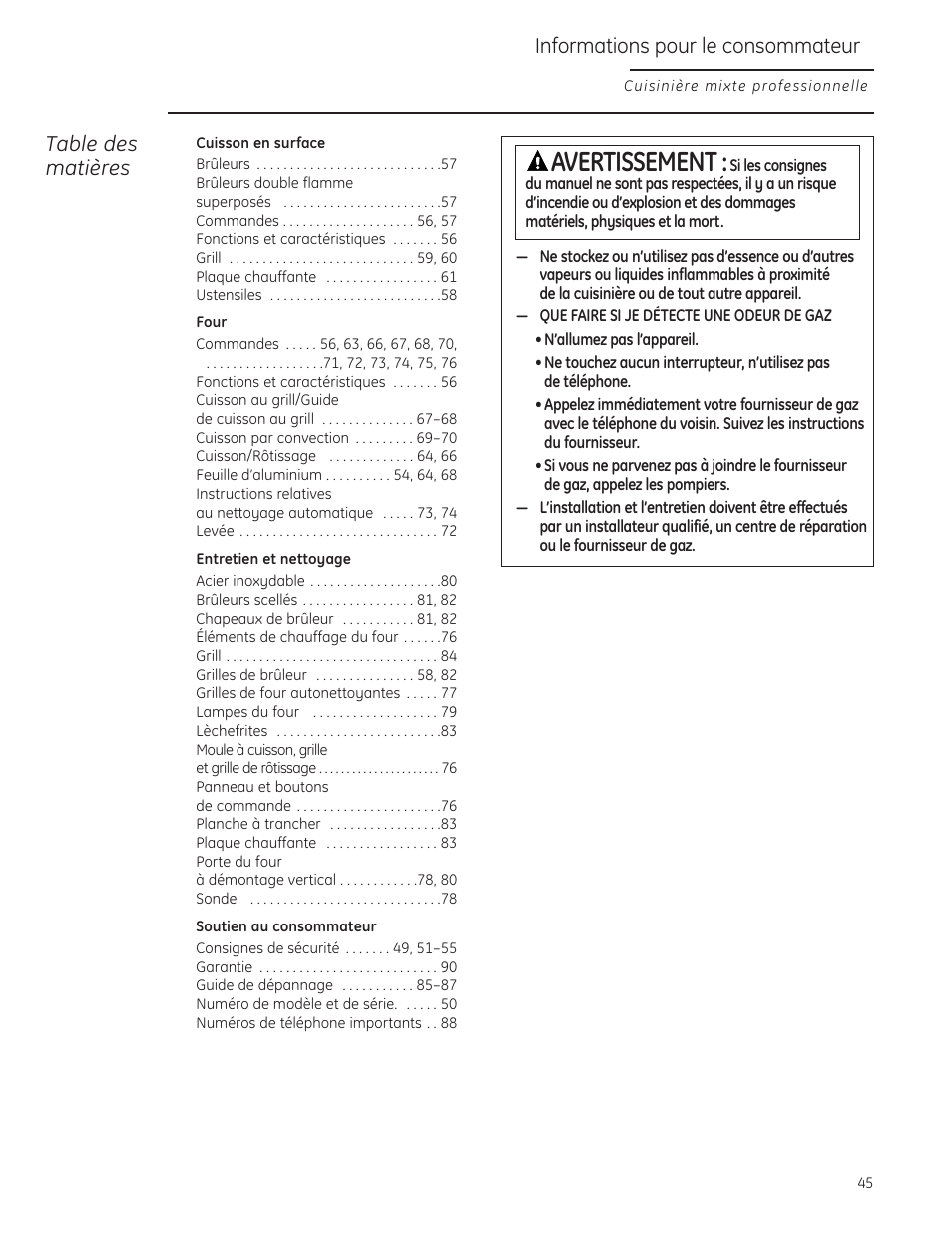 GE Monogram ZDP484LGPSS User Manual | Page 45 / 128