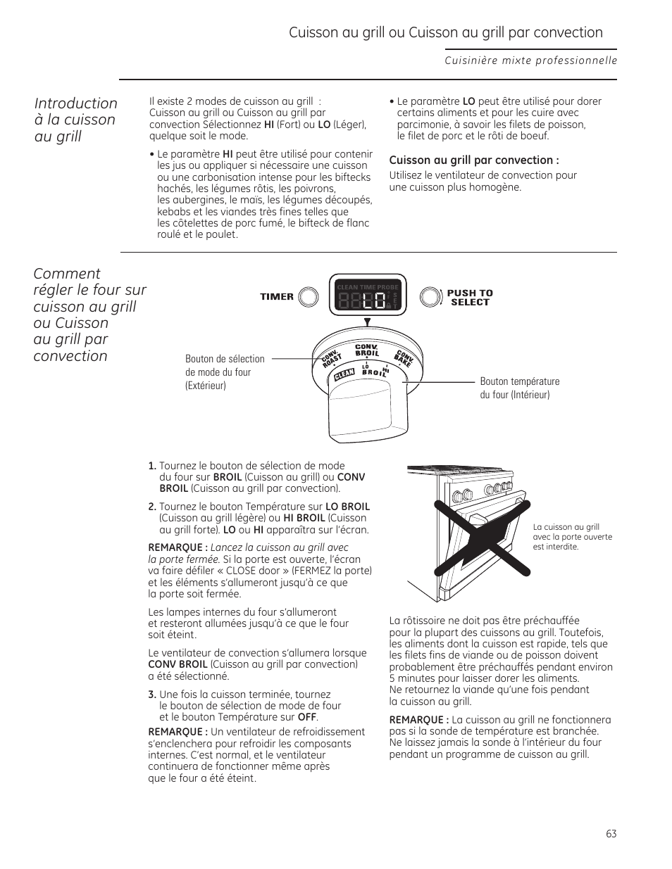 Introduction à la cuisson au grill | GE Monogram ZDP484LGPSS User Manual | Page 63 / 128