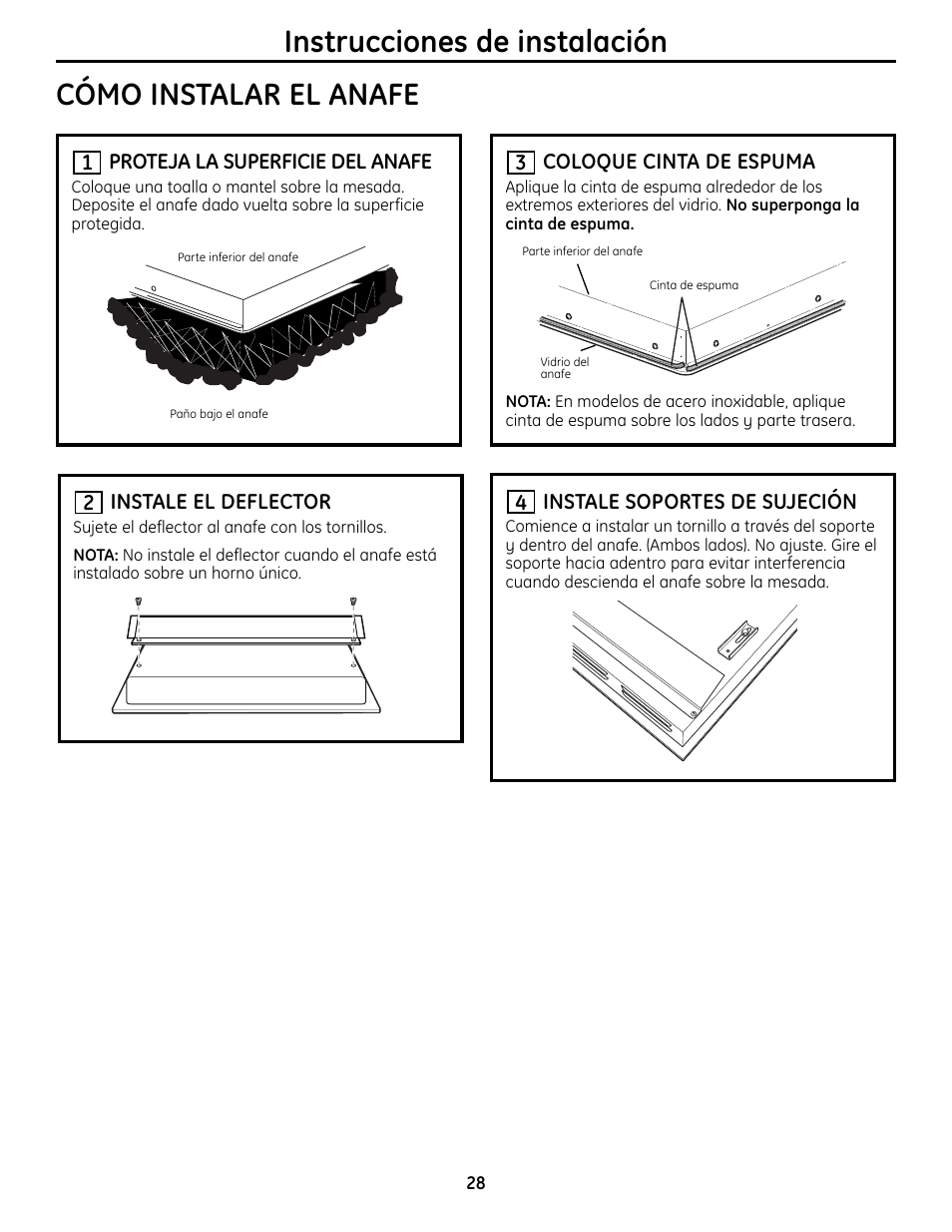 Cómo instalar el anafe | GE Monogram ZHU36 User Manual | Page 28 / 32