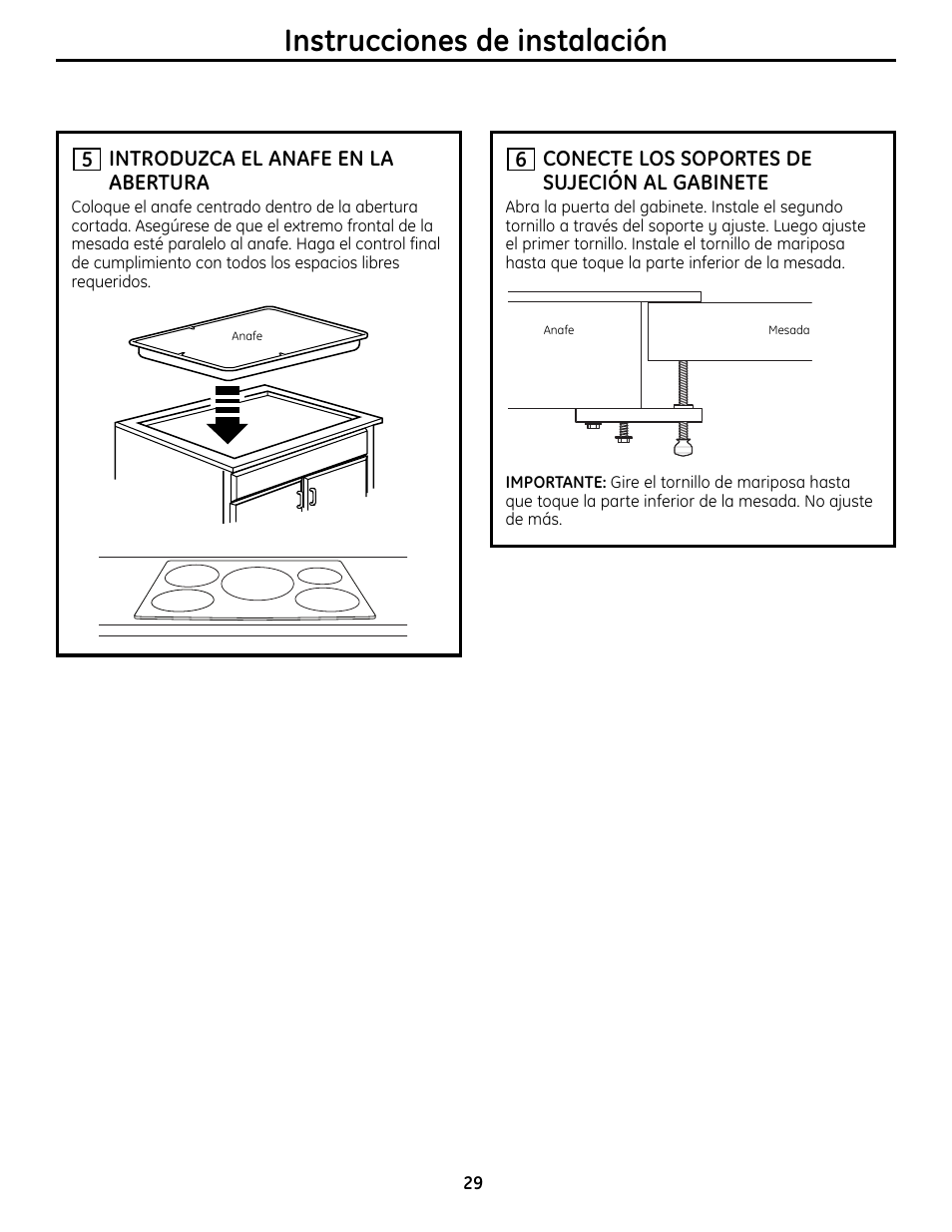 Instrucciones de instalación | GE Monogram ZHU36 User Manual | Page 29 / 32