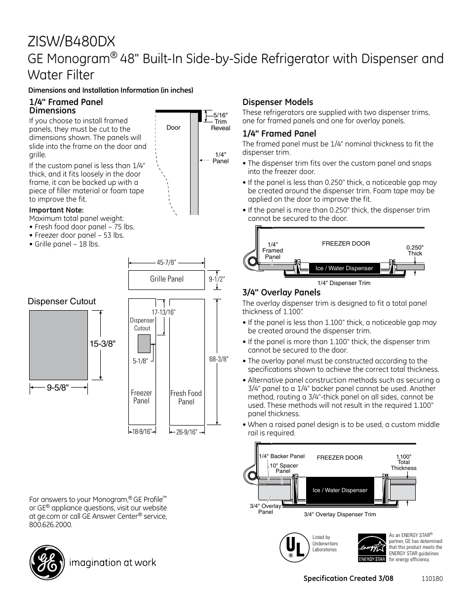 Zisw/b480dx, 696dia3, 696dia4 | Ge monogram | GE Monogram B480DX User Manual | Page 4 / 7