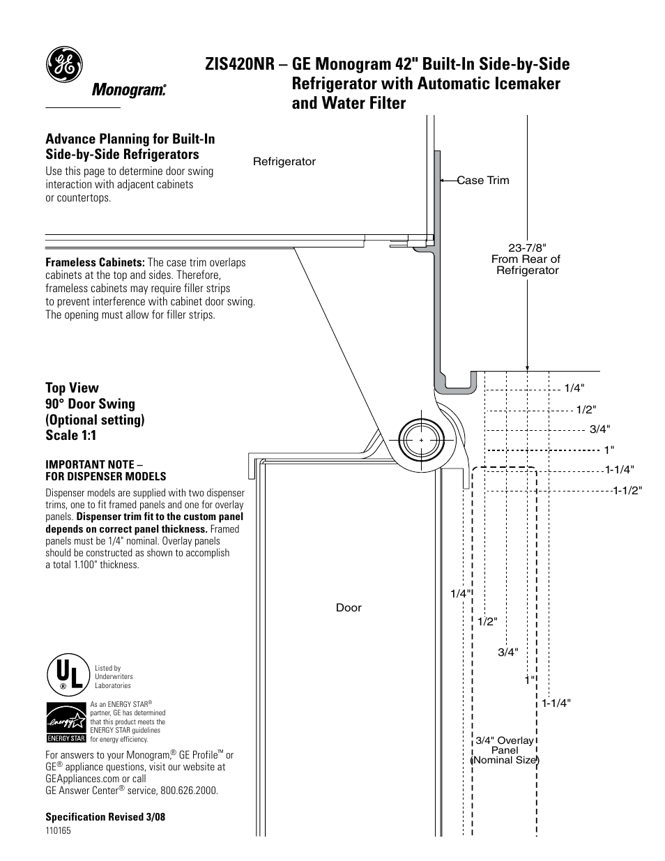 696dia6 | GE Monogram ZIS420NR User Manual | Page 5 / 6
