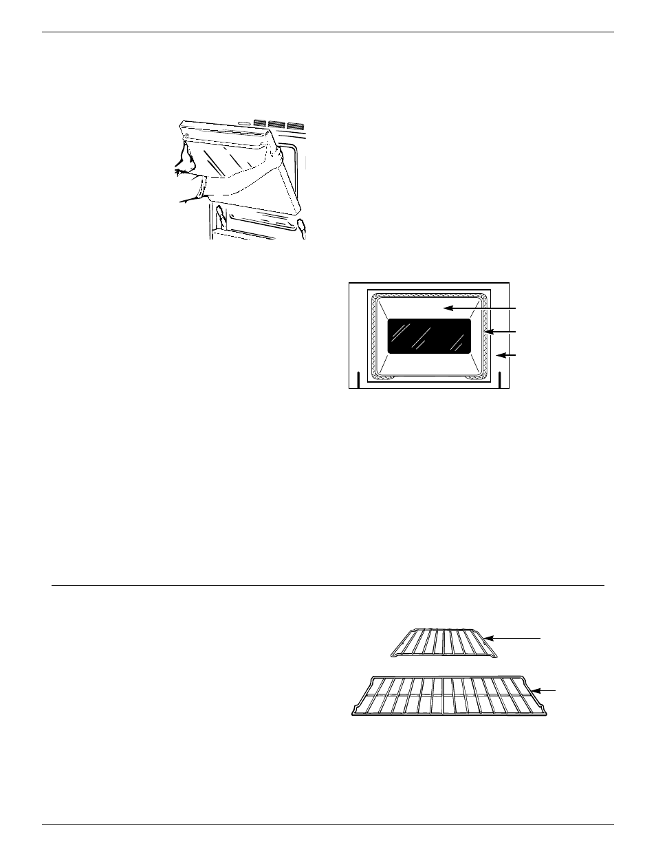 Oven door, Oven shelves, 38 care and cleaning | GE Monogram ZET737 User Manual | Page 38 / 44