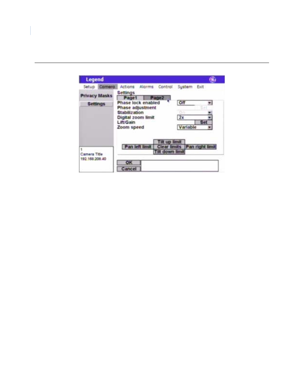 GE Monogram Security Legend Camera User Manual | Page 30 / 77