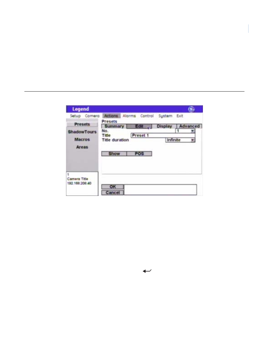 GE Monogram Security Legend Camera User Manual | Page 35 / 77